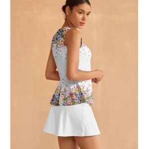 Acegolfs Botanical Ruffle Tank Top For Pickleball/Golf Women's Size Medium Nwt I